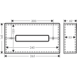 41774700 Hansgrohe AddStoris Matt White Tissue Box_Stiles_TechDrawing_Image