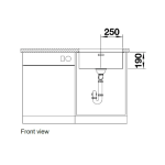 Blanco Andano 500-U Stainless Steel Undercounter Sink 540x190mm_Stiles_TechDrawing_Image3