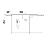 Blanco Naya 8 S Black Silgranit Inset Sink 500x1160x200mm_Stiles_TechDrawing_Image4