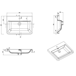 Clear Cube Milan Venice Vanity Basin 420x600x140mm_Stiles_TechDrawing_Image