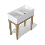 Rossco Butler Double Sink and Ash Stand 425x800x850mm_Stiles_Product_Image