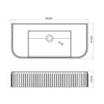 Rossco Greco Counter Top Basin 900x400x175mm_Stiles_TechDrawing_Image