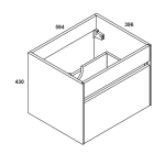 Simplicity Mini600 vanity cabinets and basin mm_Stiles_TechDrawing_Image