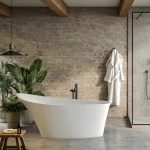 V+A Ledro White Matt Freestanding Slipper Bath 1670x705mm_Stiles_Lifestyle_Image3